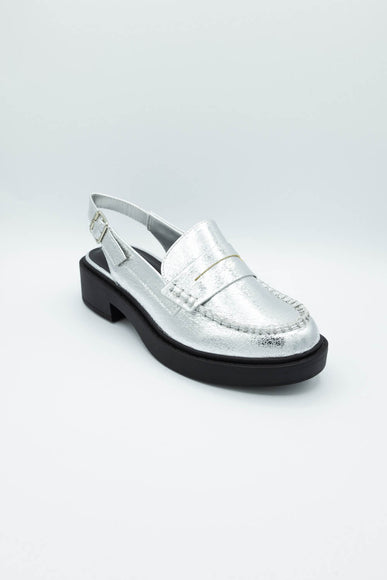 Soda Tarot Slingback Mules for Women in Silver