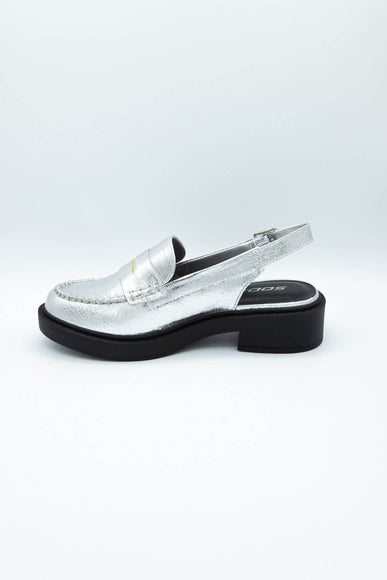 Soda Tarot Slingback Mules for Women in Silver