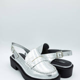 Soda Tarot Slingback Mules for Women in Silver