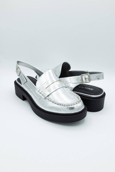 Soda Tarot Slingback Mules for Women in Silver