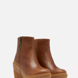 Sorel ONA Ave Zip Wedge Booties for Women in Velvet Tan Gum