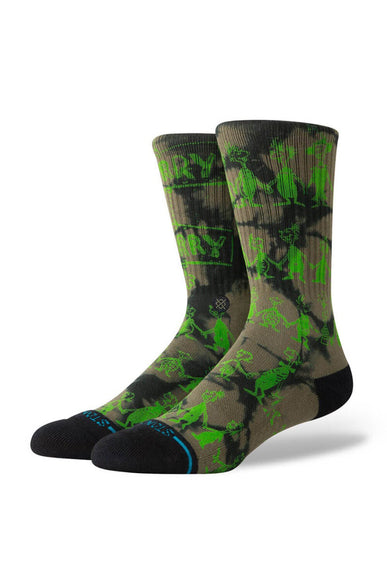 Stance Down in Whoville Crew Socks for Men in Green/Black 