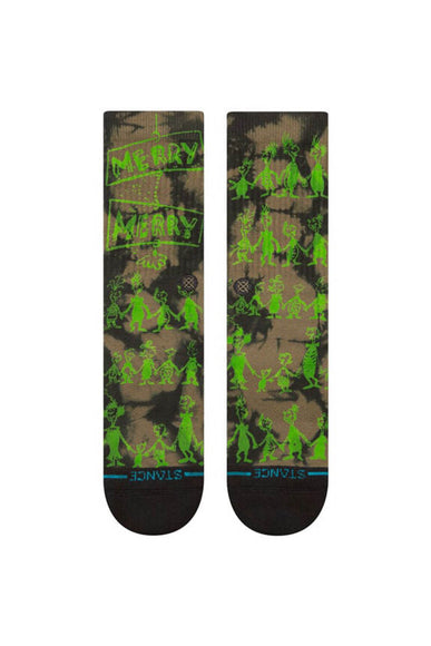 Stance Down in Whoville Crew Socks for Men in Green/Black 