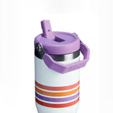 Stanley 30oz The Varsity IceFlow Flip Straw Tumbler in Cream Lilac Stripe