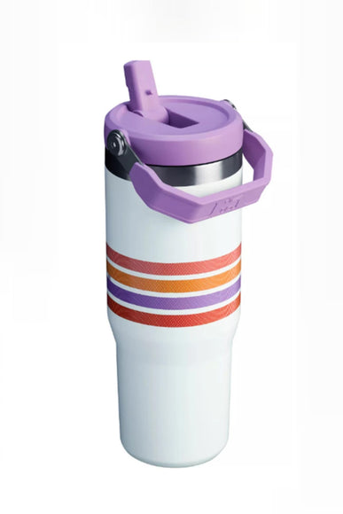 Stanley 30oz The Varsity IceFlow Flip Straw Tumbler in Cream Lilac Stripe