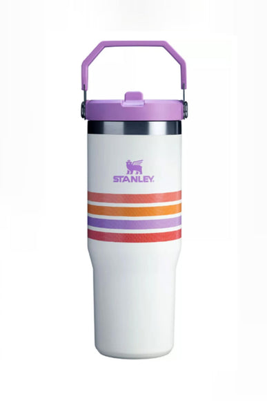 Stanley 30oz The Varsity IceFlow Flip Straw Tumbler in Cream Lilac Stripe