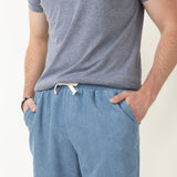 Corduroy Shorts for Men in Sky Blue