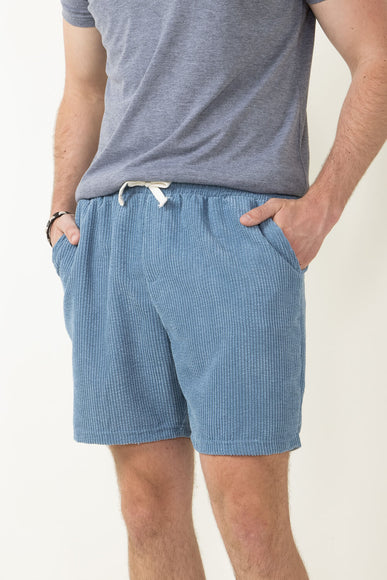 Corduroy Shorts for Men in Sky Blue