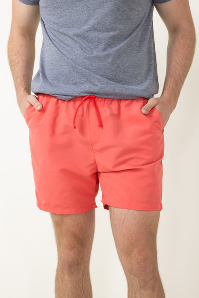 Polyester Volley Shorts for Men in Coral