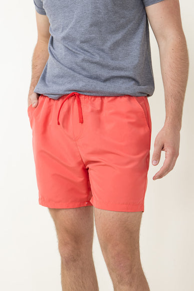 Polyester Volley Shorts for Men in Coral