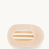 Teleties Large Flat Round Clip in Beige 