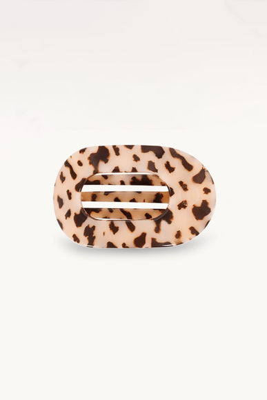 Teleties Small Flat Round Hair Clip in Blonde Tortoise