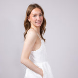 Textured Floral Tiered Dress for Women in White