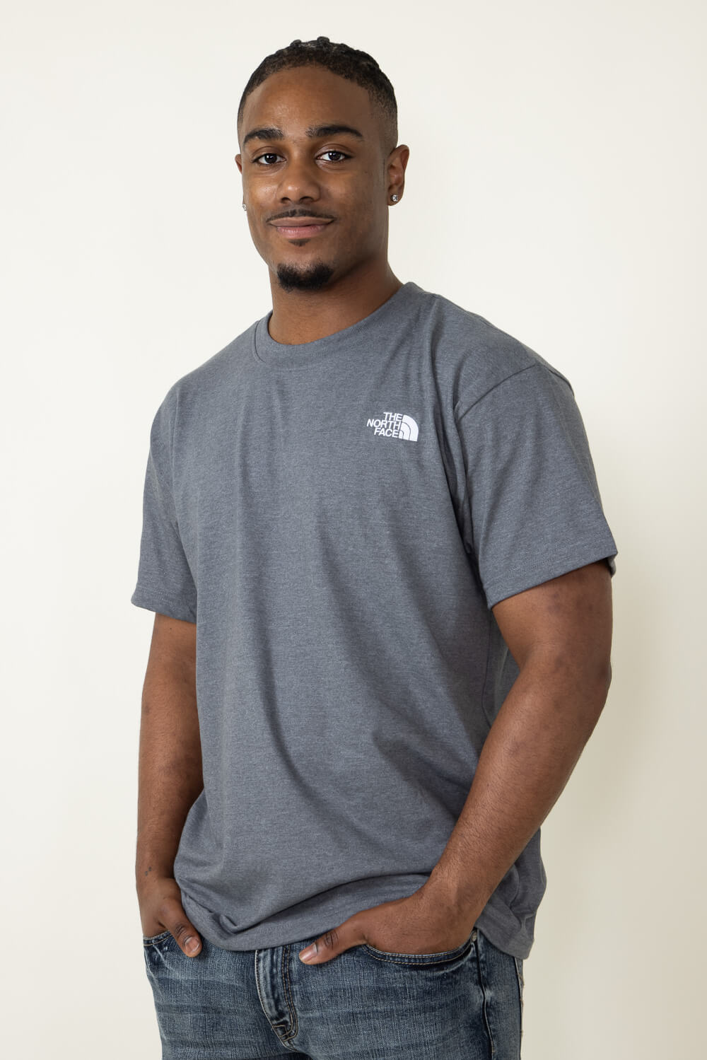 The North Face Evolution Box Fit T Shirt for Men in Medium Grey Heathe Glik s