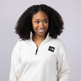 The North Face Box Half Dome Quarter Zip for Women in White Dune