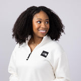 The North Face Box Half Dome Quarter Zip for Women in White Dune