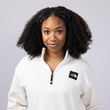 The North Face Box Half Dome Quarter Zip for Women in White Dune