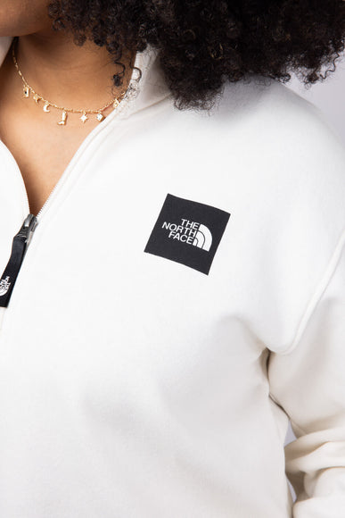 The North Face Box Half Dome Quarter Zip for Women in White Dune