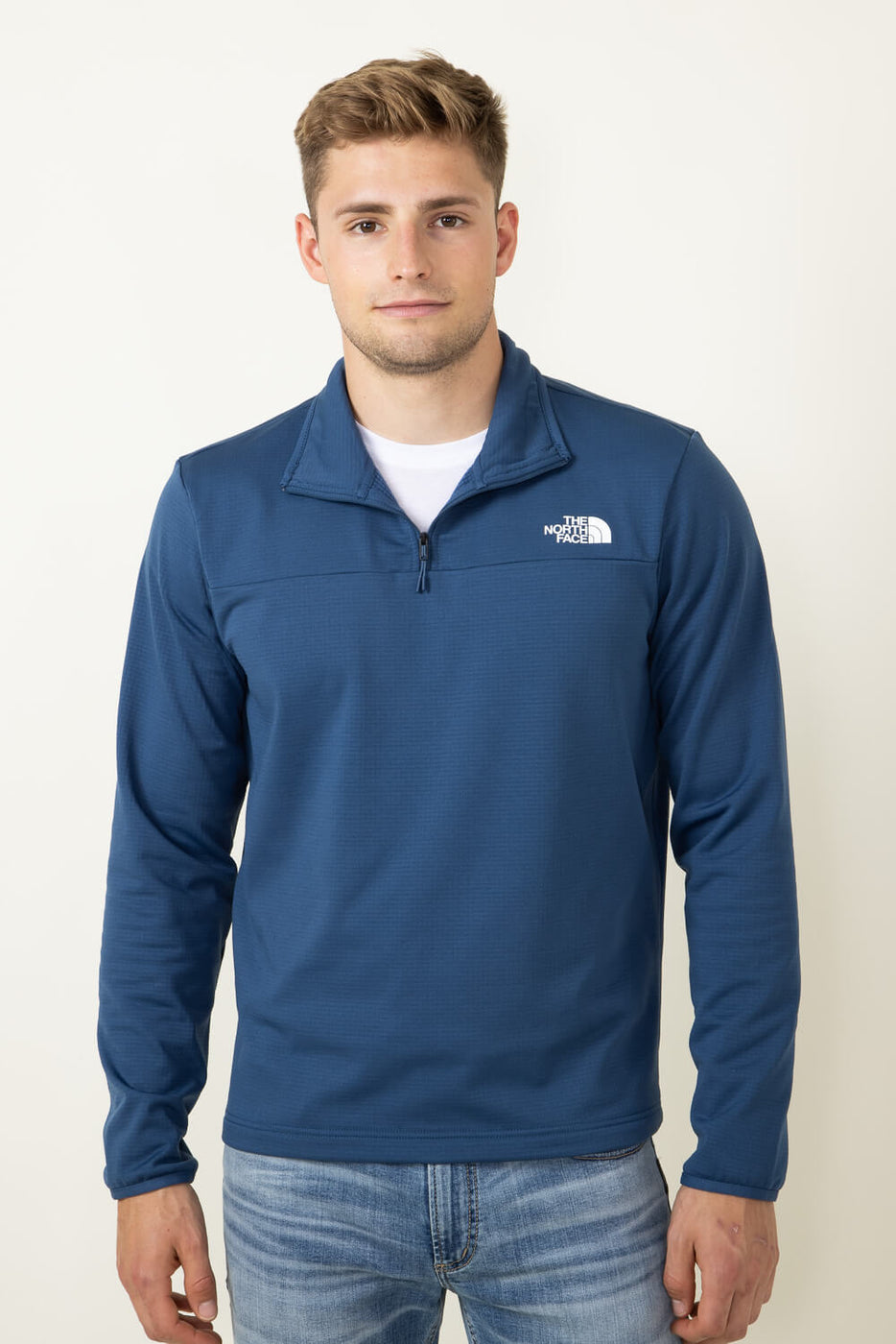 The North Face Cedar Trail Grid Fleece 1/4 Zip for Men in Shady Blue | –  Glik's