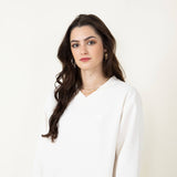 The North Face Evolution V Neck Sweatshirt for Women in White