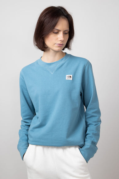 The North Face Heritage Patch Sweatshirt for Women in Algae Blue