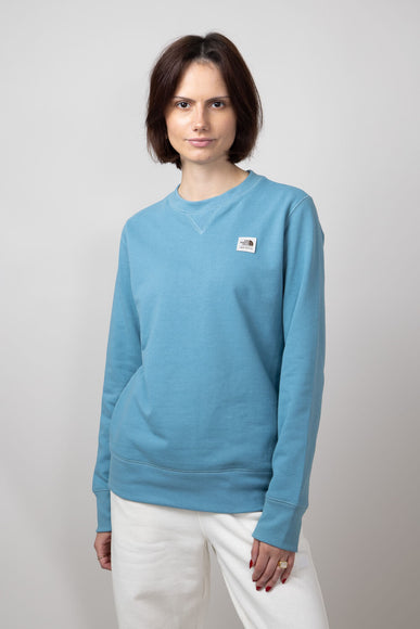 The North Face Heritage Patch Sweatshirt for Women in Algae Blue