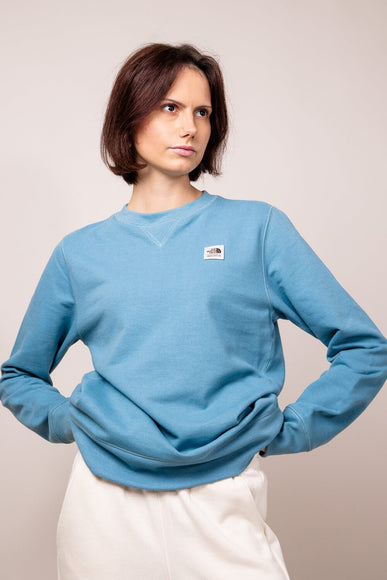 The North Face Heritage Patch Sweatshirt for Women in Algae Blue