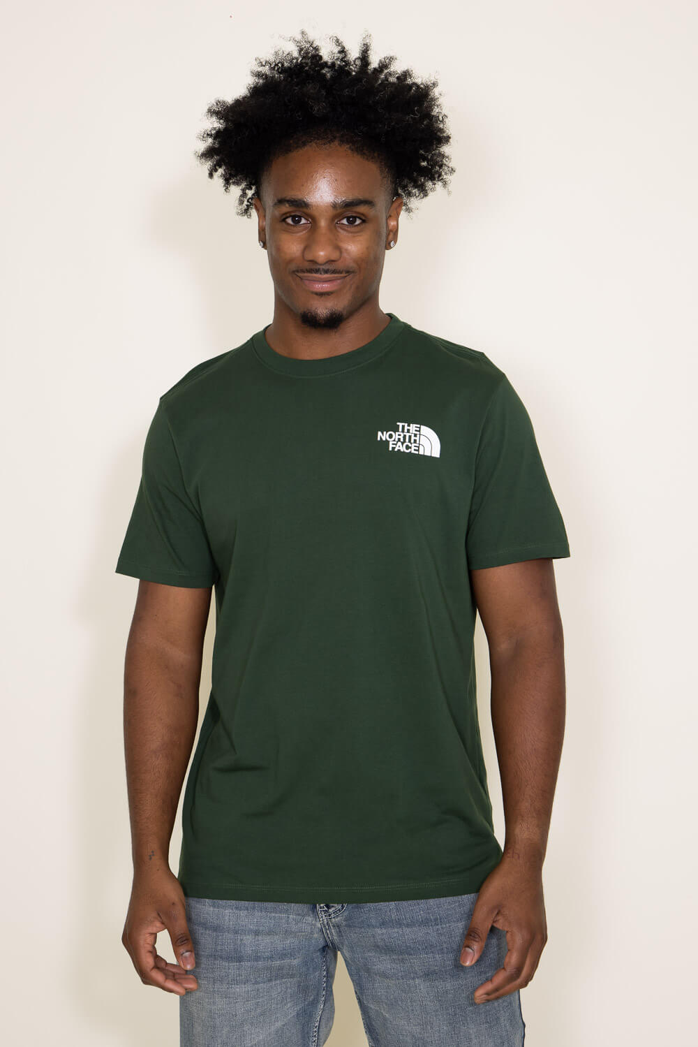 Mens green north hot sale face t shirt