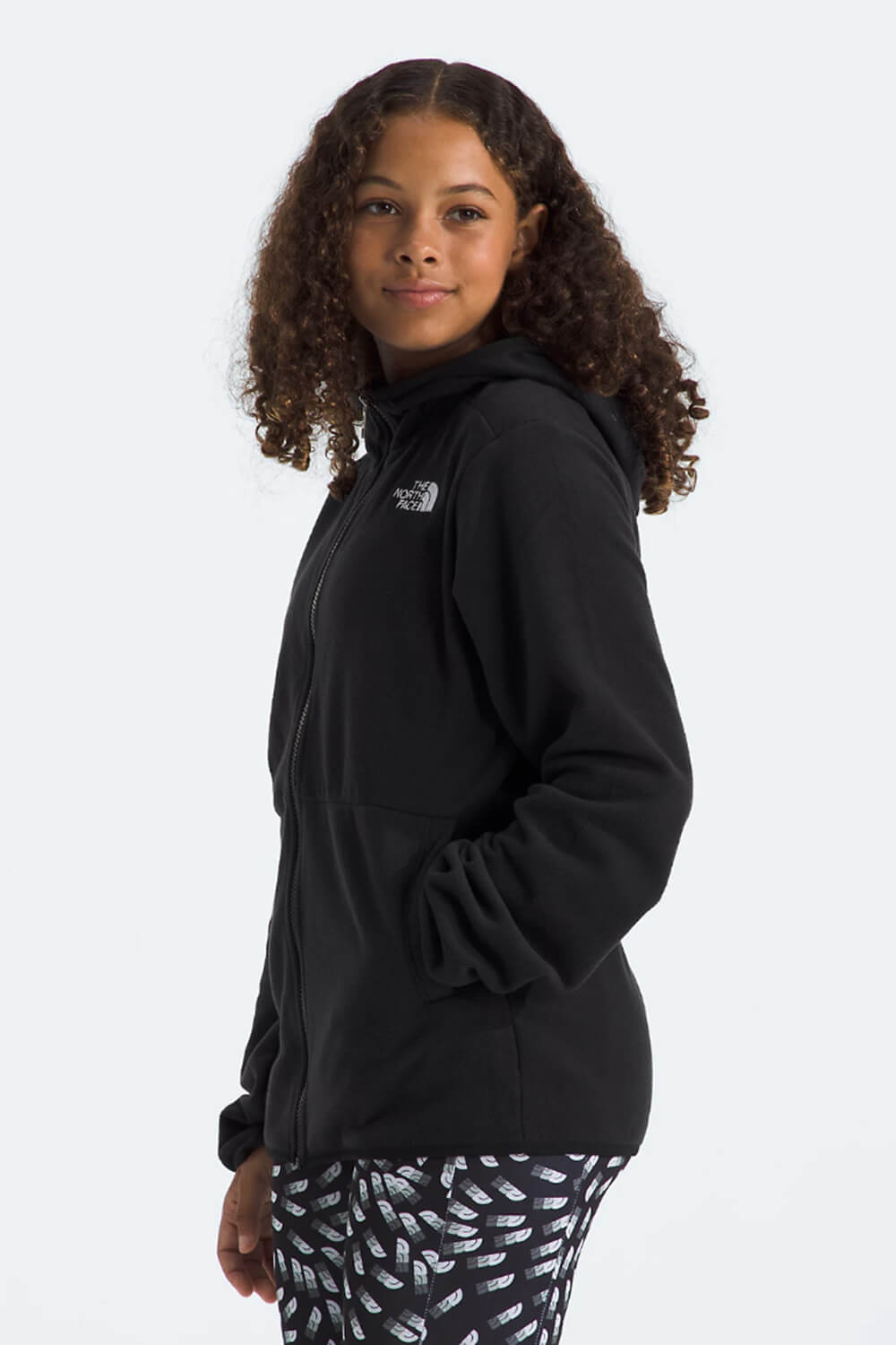 The North Face Glacier Full Zip Hooded Jacket for Big Kids in Black Glik s