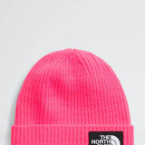 The North Face Box Logo Beanie for Kids in Radiant Poppy 