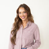 Thread & Supply Lewis Soft Luxe Button Up Shirt for Women in Blush