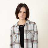 Thread & Supply Lewis Soft Luxe Button Up Shirt for Women in Grey/Green/Brown Plaid