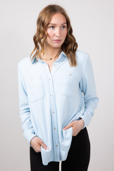 Thread & Supply Lewis Soft Luxe Button Up Shirt for Women in Glacier Lake