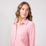 Thread & Supply Lewis Soft Luxe Button Up Shirt for Women in Rose