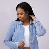 Thread & Supply Riley Button Up Shirt for Women in Blue