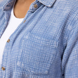 Thread & Supply Riley Button Up Shirt for Women in Blue