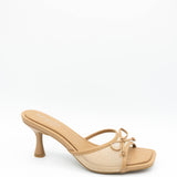 Top Moda Selena Bow Kitten Heels for Women in Camel