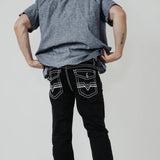 True Luck Blake Bootcut Jeans for Men in Black 