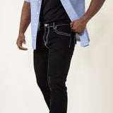 True Luck Wolf Bootcut Jeans for Men in Black