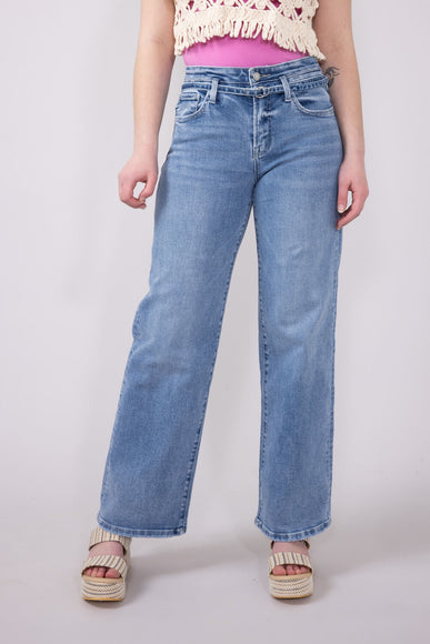 Vervet High Rise Tie Waist Wide Jeans for Women