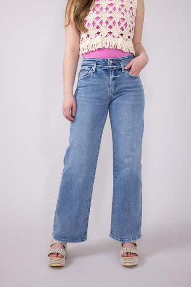 Vervet High Rise Tie Waist Wide Jeans for Women