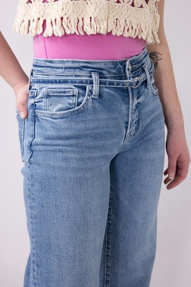 Vervet High Rise Tie Waist Wide Jeans for Women