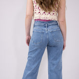 Vervet High Rise Tie Waist Wide Jeans for Women