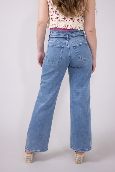 Vervet High Rise Tie Waist Wide Jeans for Women