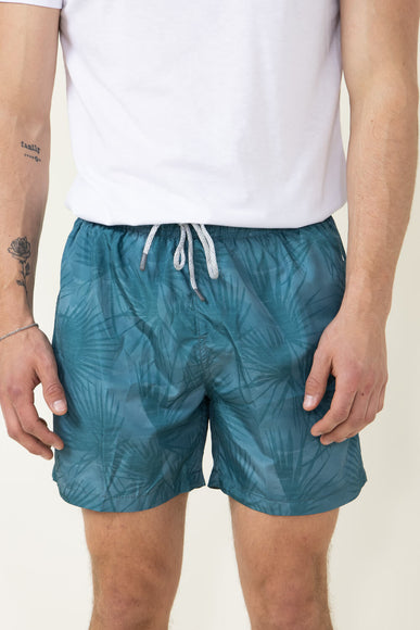 Vintage Summer Ponji Swim Volley Shorts for Men in Green