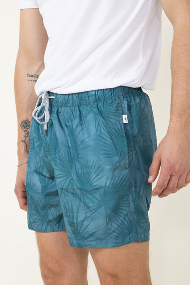 Vintage Summer Ponji Swim Volley Shorts for Men in Green