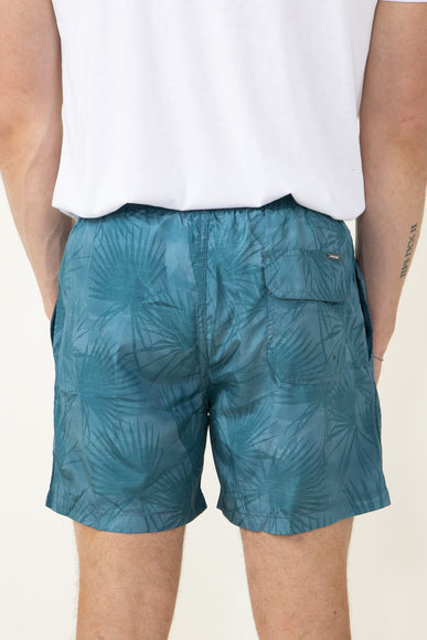 Vintage Summer Ponji Swim Volley Shorts for Men in Green