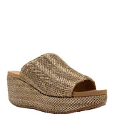 Volatile Canteen Woven Wedge Sandals for Women in Brown