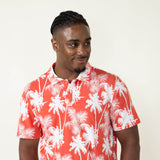 WearFirst Palms Polo Shirt for Men in Coral Red