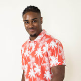 WearFirst Palms Polo Shirt for Men in Coral Red